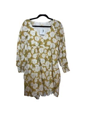 Ran Floral Puff Long Balloon Sleeve Voluminous Baby Doll Mini Short Dress